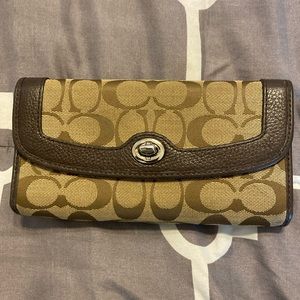 Khaki coach wallet barely used